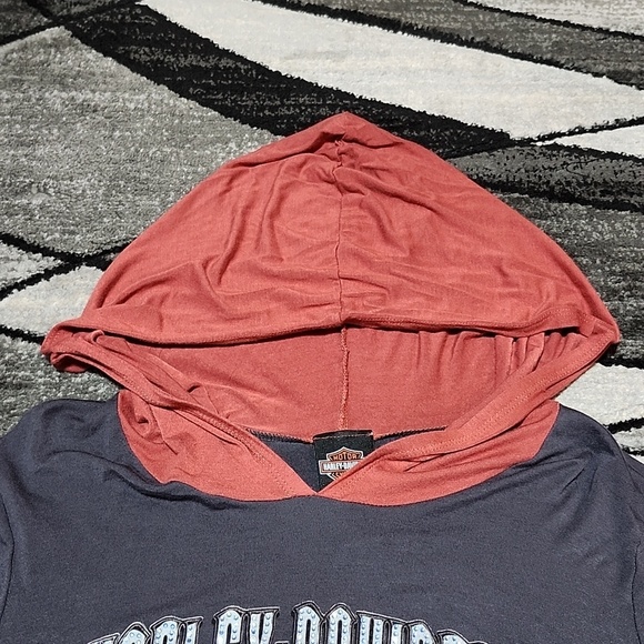 HARLEY DAVIDSON MOTORCYCLE WILLIE SKULL RHINESTONES LONG-SLEEVED HOODIE …